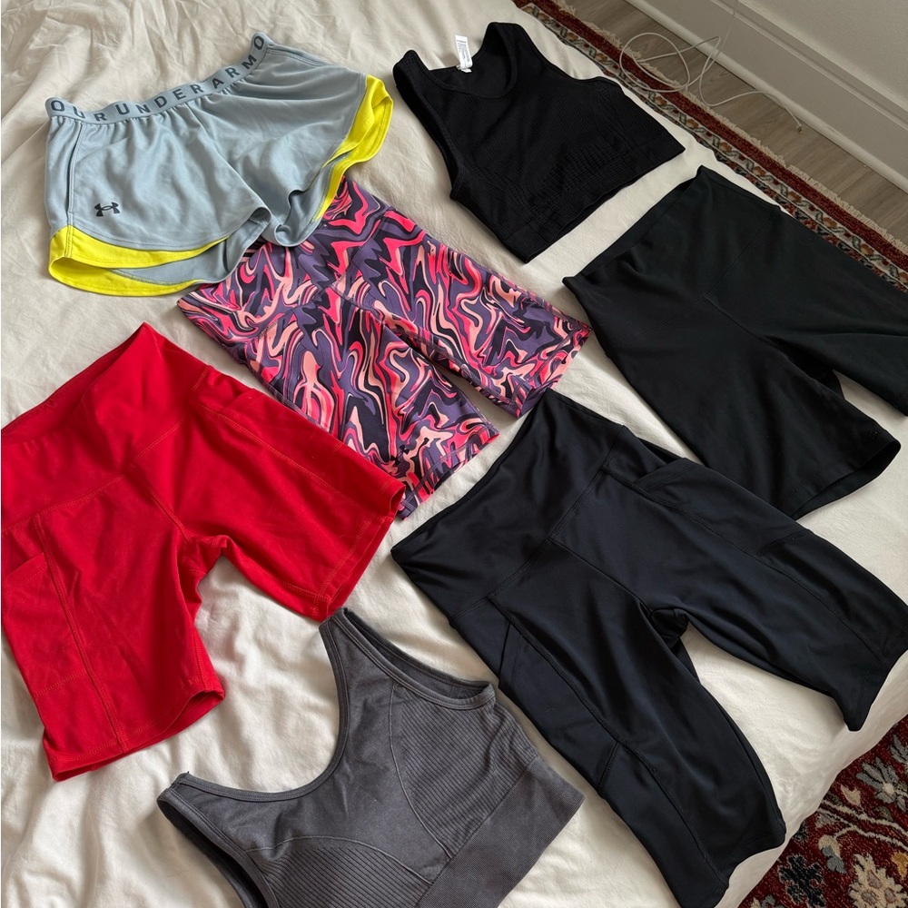 Activewear Set – 7-Piece Bundle (Tops + Biker & Running Shorts)